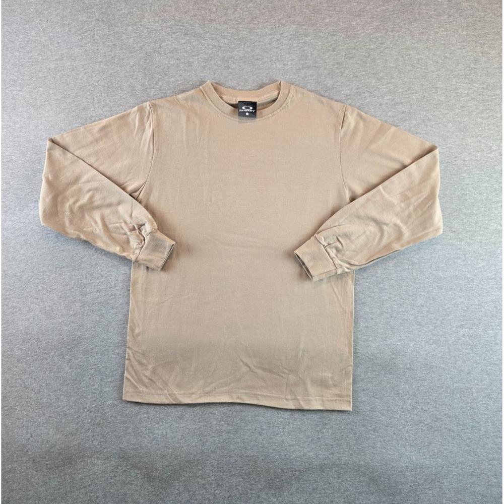 Vintage Oakley Shirt Mens Small Beige Long Sleeve‎ Knit Tee Y2K 00's Skater Surf